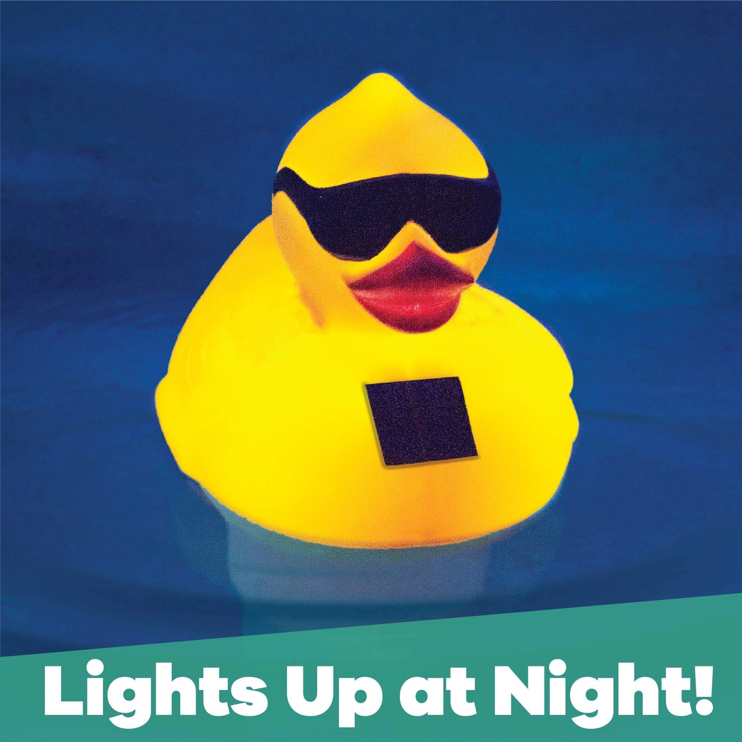 Game Solar Light-Up Floating Pool Chlorine Dispenser – Derby Duck Design, Adjustable Control Ring, Holds Up to 3 x 3” Chlorine Tablets, for Above-Ground & In-Ground Pools