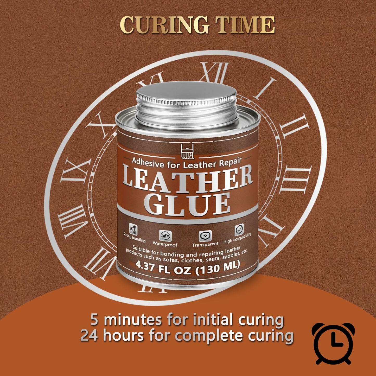 Leather Glue, 130ml Waterproof High Strength Adhesive, Clear Flexible Repair Cement for Bonding Between Sofas, Car Seats, Saddles, Crafting, DIY Projects