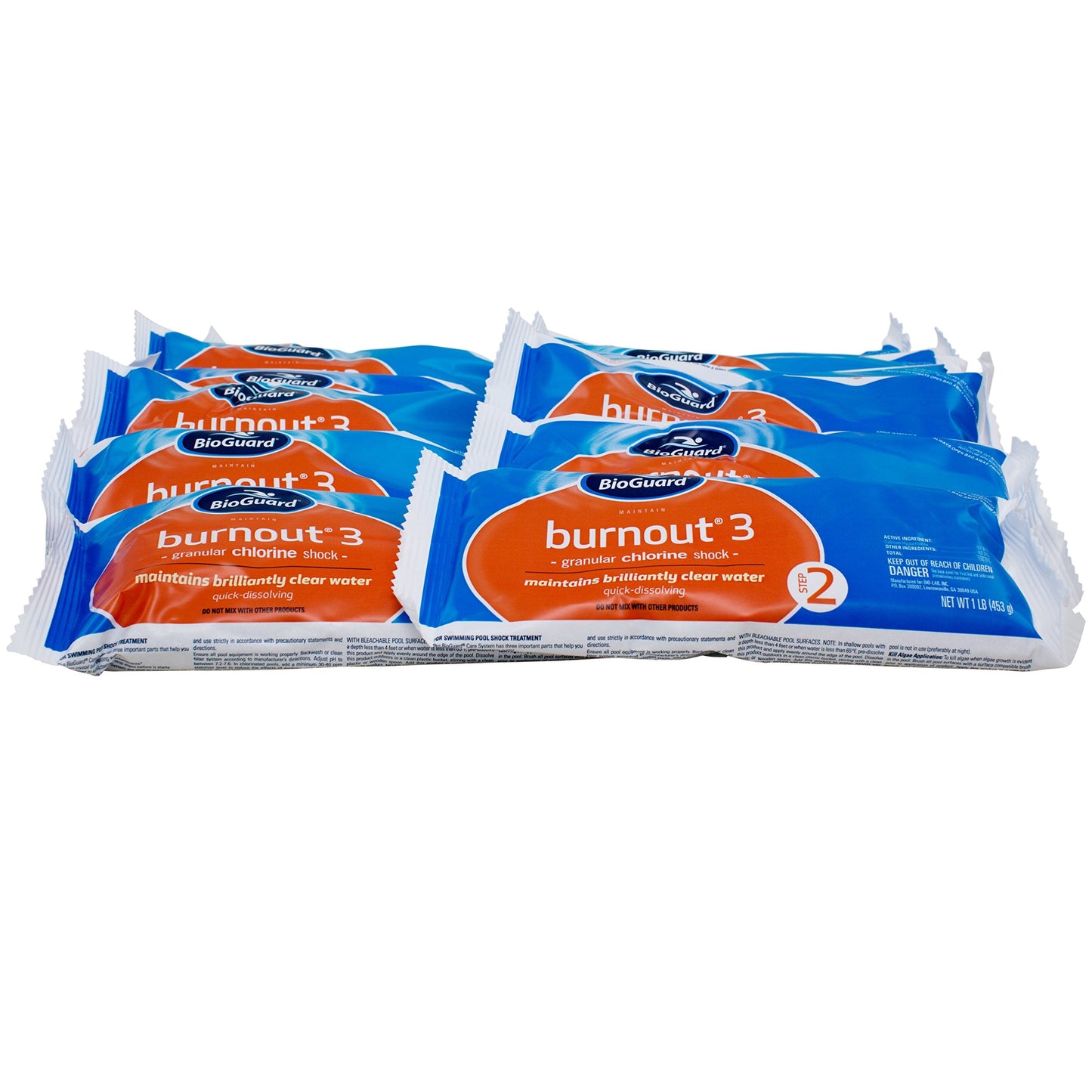BioGuard Burnout 3, 1 lb, Pack of 12, Quick Dissolving, Maintains Brilliantly Clear Water, Effective for Proper Pool Maintenance