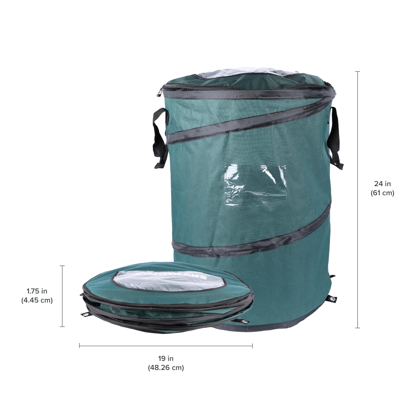 Coghlan's Deluxe Durable Pop-Up Trash Can – Collapsible Garbage Bin with Zippered Lid, Bag Clips, and Anchoring Points for Camping, Home, and Outdoor Use – 29.5 Gallon