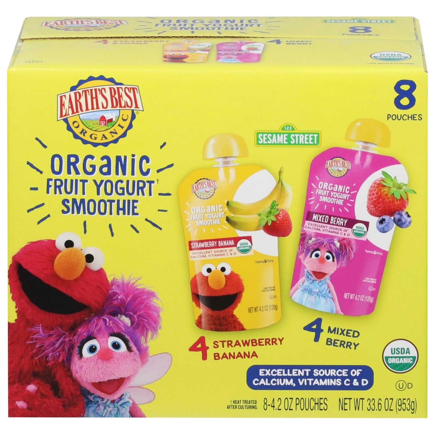 Earth's Best Sesame Street Smoothie Variety Pack, 33.6oz (Pack of 8)