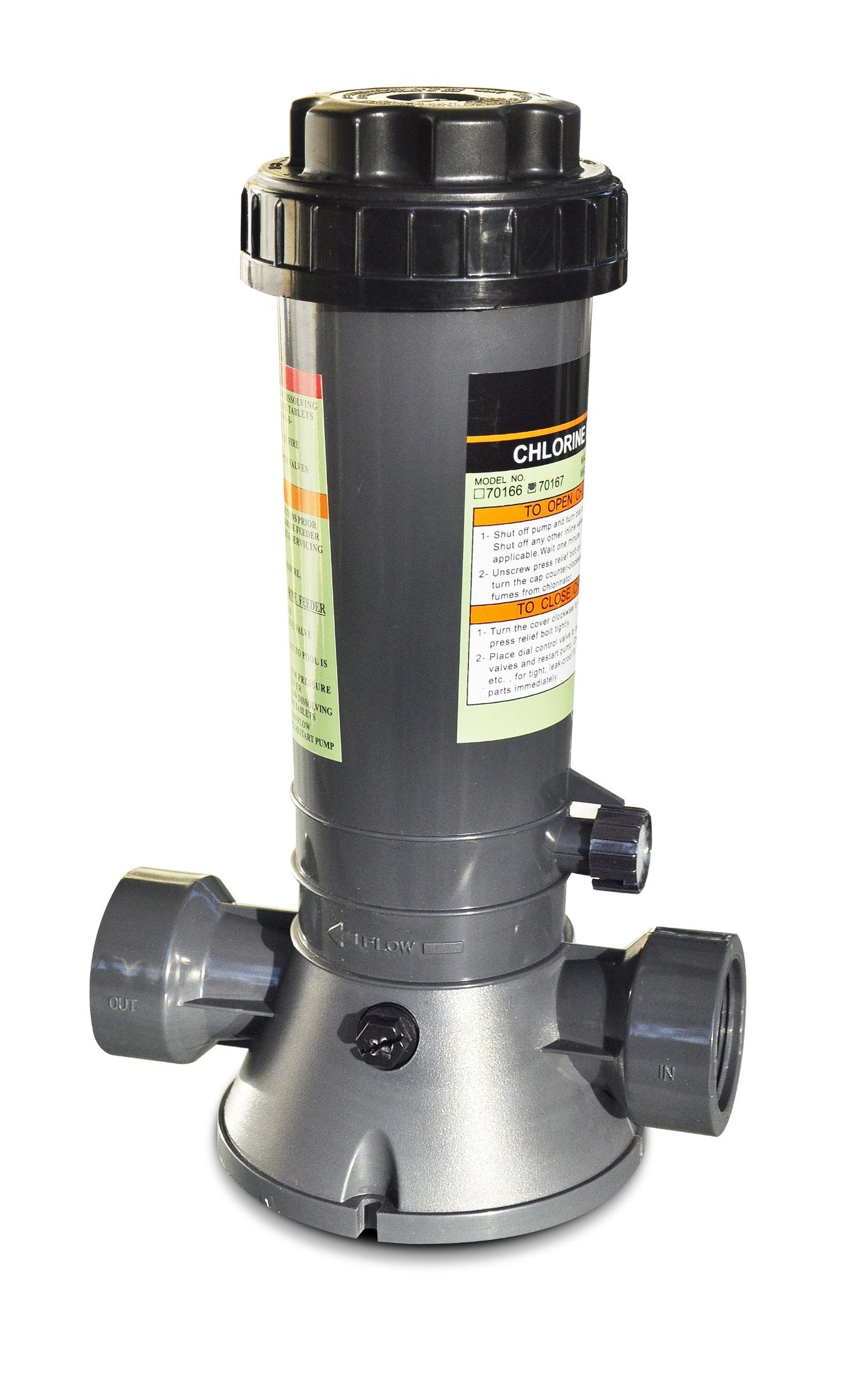 SWIMLINE HYDROTOOLS 87501 Economy In-Line Automatic Chlorine Feeder Chlorinator Adjustable Output 4.2 Lbs Capacity | Universal Compatibility | Above Ground & Inground Swimming Pool Bromine Install
