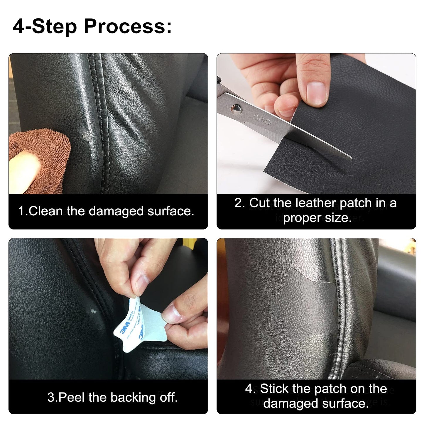ILOFRI Leather Repair Tape Big Size 60x17 inch, Durable Self Adhesive Vinyl and Leather Repair Kit for Couch, Car Seat, Furniture, Sofa, Chair. Bonded Leather Repair Patch - Khaki