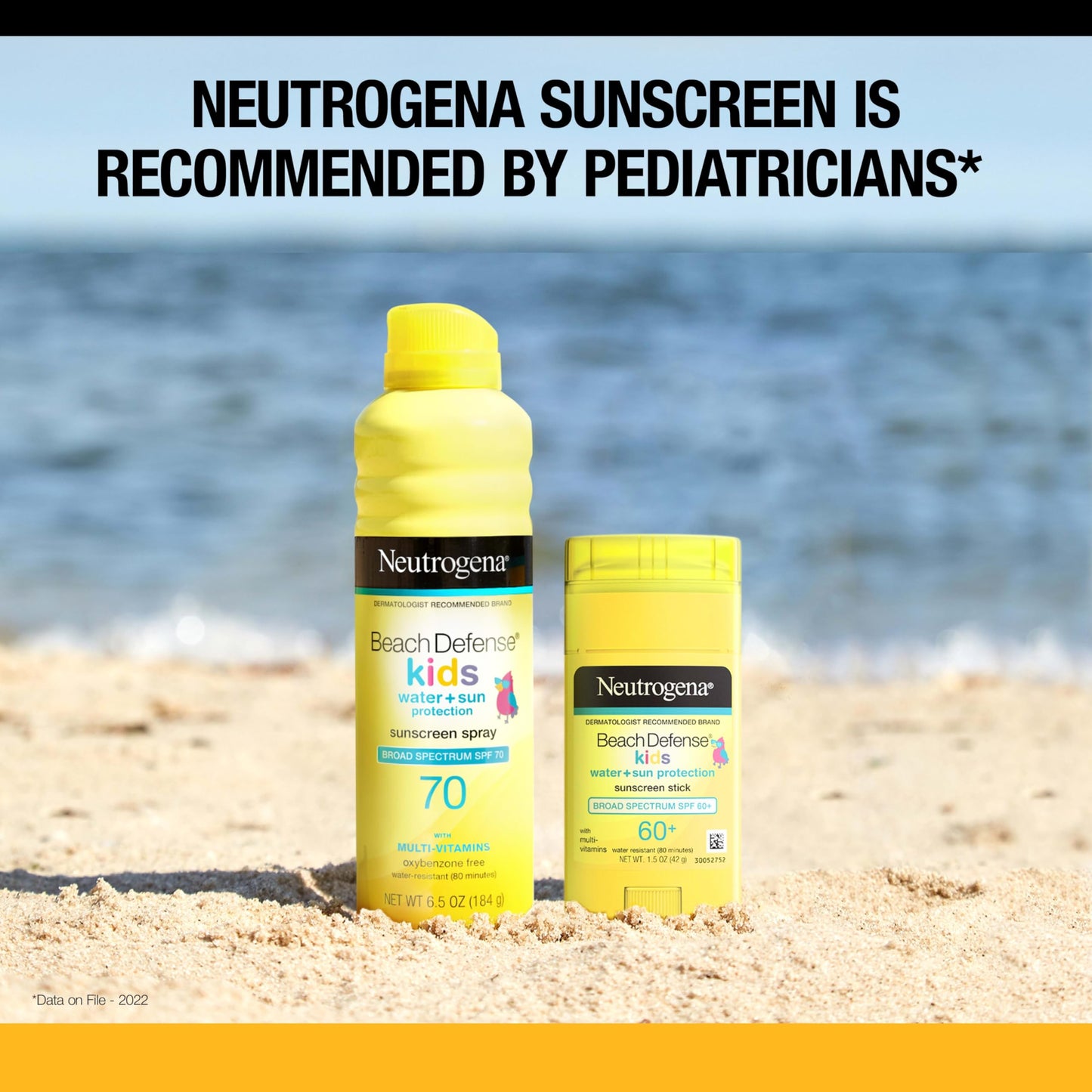 Neutrogena Beach Defense Kids Sunscreen Stick SPF 60+, Hawaii Reef Act 104 Compliant, Octinoxate & Oxybenzone Free, Sunscreen for Face & Body, Travel Size Sun Protection, 1.5 oz