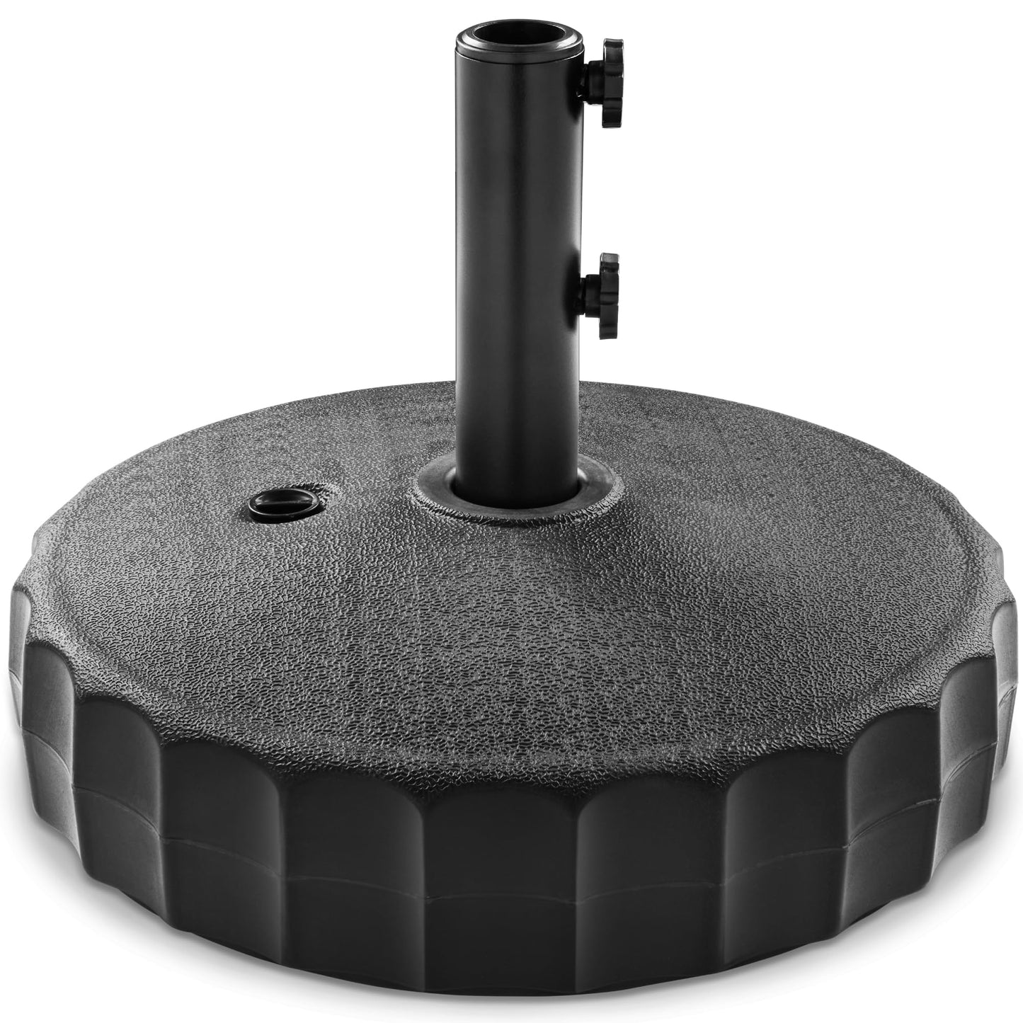 Best Choice Products Fillable Umbrella Base Stand Fluted Design Plastic Patio Umbrella Base Stand, Pole Holder for Outdoor, Lawn w/ 55lbs Weight Capacity, Adjustment Knob