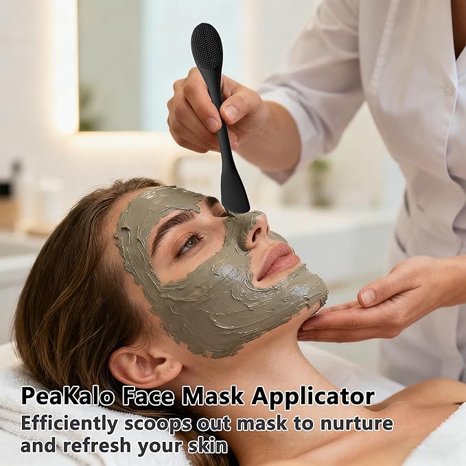 Silicone Face Scrubber Black Head Remover for Face- Appliances for Removing Make-up for Deep Cleansing Blackhead Remover Tools Face Spatula Makeup Removal Washing Brushes Pore Cleaner (Black)