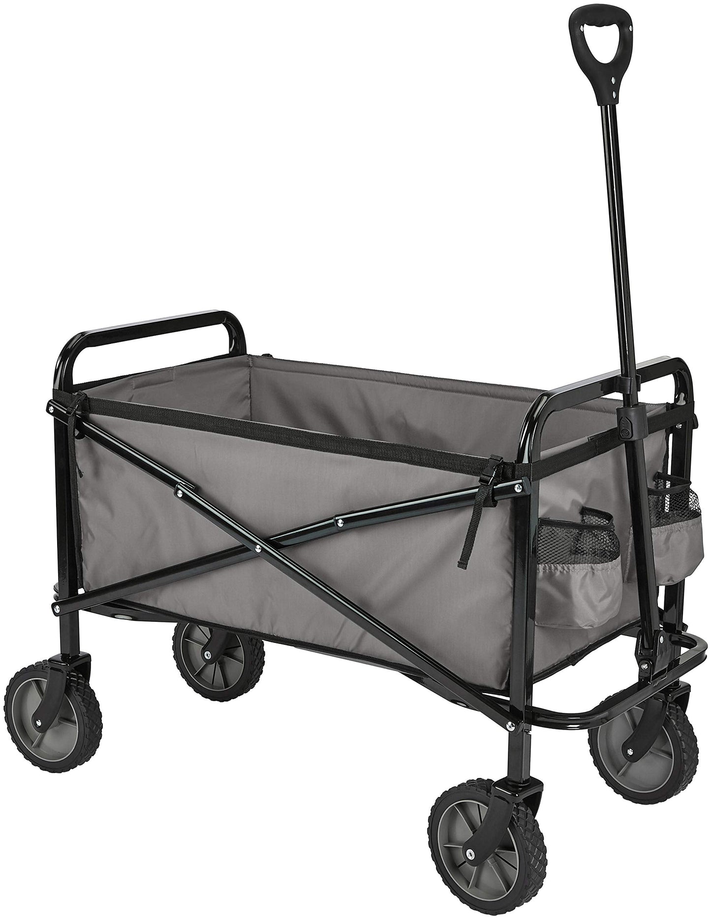 Amazon Basics Collapsible Heavy Duty Utility Wagon for Outdoor Sports, Camping, Garden, and Shopping, 265 Pounds Capacity, 27.6 x 40.9 x 20 inches, Gray
