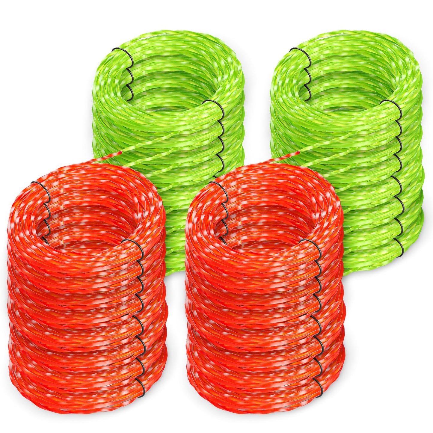 YWTESCH 16 Pack AL2420PD 0.095ââ Replacement Twisted Trimmer Lines Compatible with All EGO 15-Inch String Trimmers, 224 FT Dual Color Pre-Cut Heavy Duty Weed Wacker String for EGO Line Trimmers