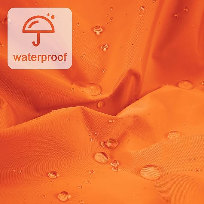 Reusable Shower Cap for Women, Large Waterproof Shower Bonnet with Elastic Band, Washable Bath Hair Cap for Long, Curly Hair, Braids, Daily Shower, Home Spa, Travel(Orange)