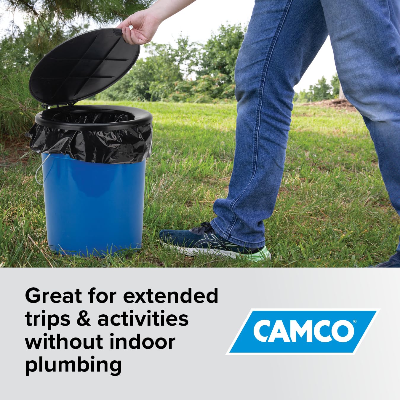 Camco Toilet Waste Bags - Features a Biodegradable Powder & Leak Proof Double Bag Design - Great for Camping, RVing, Hiking, or Boating - 10-Pack (41548)