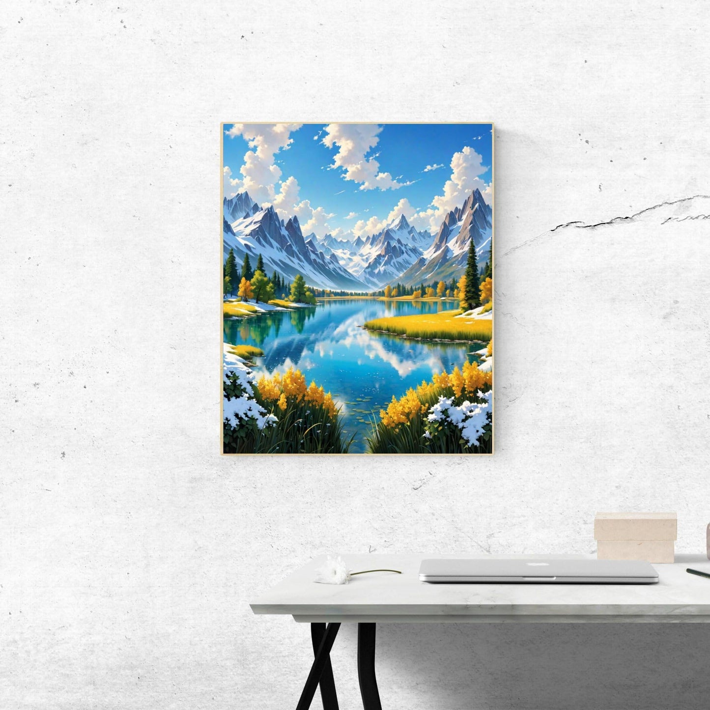 ldazao Mountain Paint by Numbers for Adults-Landscape Paint by Number on Canvas Without Frame, DIY Forest Scenery Oil Painting for Gift Home Wall Decor(16x20inch)