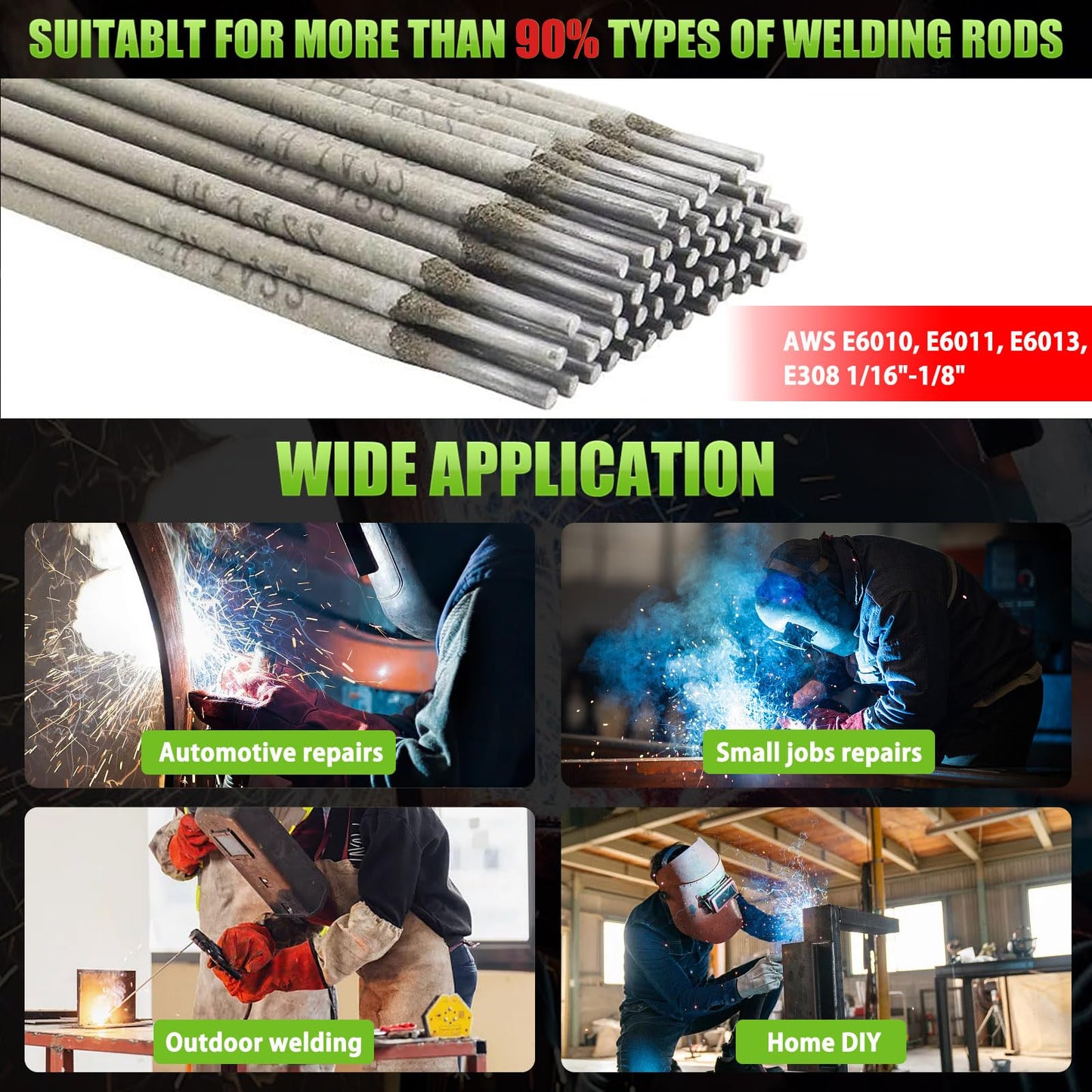Hpoouo 200Amp 20PCS Rods Stick Welder, Super MINI Portable Welding Machine, IGBT Inverter Welder Machine 110V with Hot Start Arc Force Anti-Stick, for 1/16"-1/8" Rod ARC Welder, 2 Chip Hammers (Red)