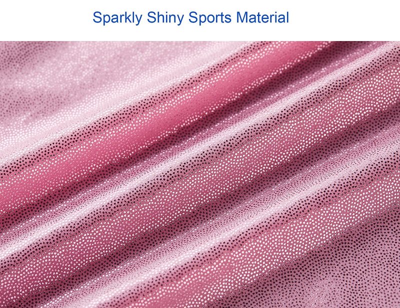 Domusgo Gymnastics Leotards for Girls 7-8 Years Old Pink Sparkly One Piece Tumbling Outfits