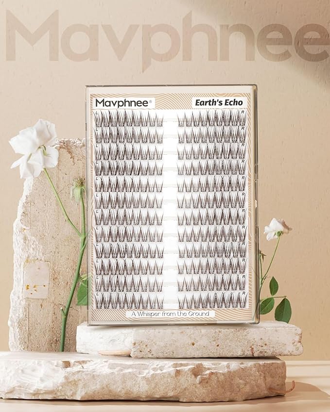Cat Eye Brown Lash Clusters 8-12MM Natural Eyelash Clusters Pre-Mapped Fairy Cluster Eyelash Extensions Beginner-Friendly Wispy Cluster Lashes CC-Curly Clear Band Individual Lashes Short Extensions