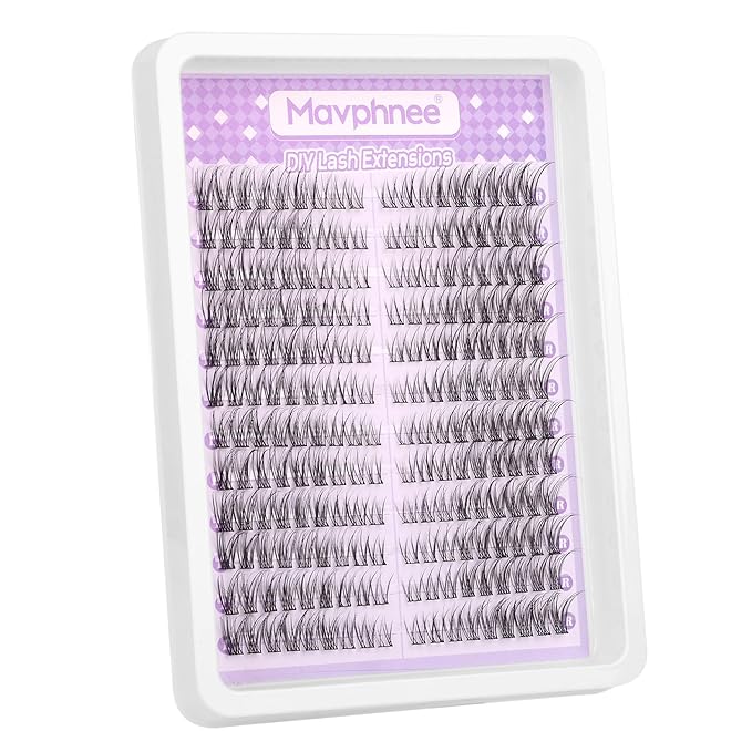 Lash Clusters Natural DIY Lash Extensions C-Curly Cluster Eyelash Extensions Cat Eye Left+Right Cluster Lashes 216 Pcs Wispy Eyelash Clusters for Beginners