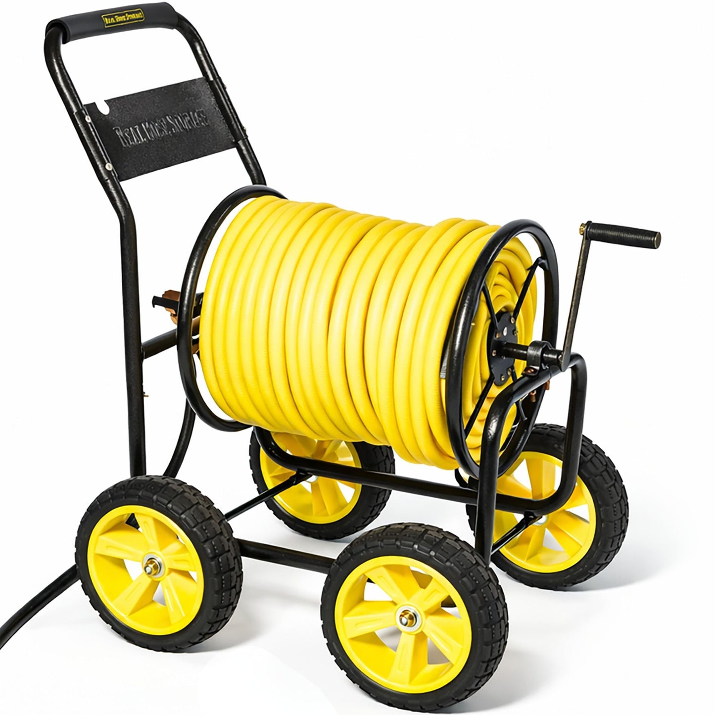 Real Hose Storage Garden Hose Reel Cart, Heavy Duty Hose Reel with Wheels, Outdoor Water Hose Reel for Backyard, Garden, or Lawn, Metal Hose Carts (250ft Hose Capacity)