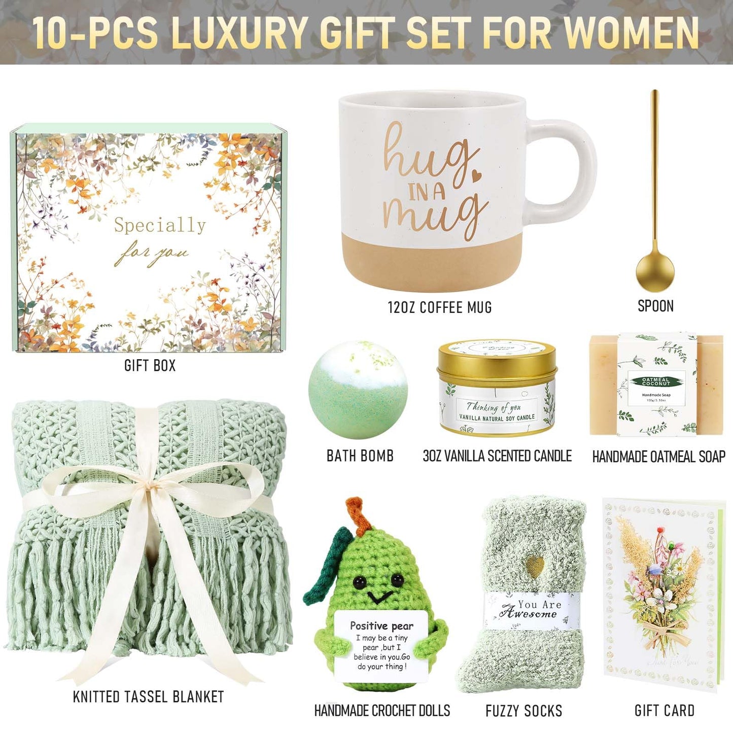 Self Care Gifts for Women Spa Gift Basket Birthday Gifts for Women , Get Well Soon Sympathy Gift Baskets Thinking of You Relaxation Stress Relief Care Package, Christmas Gifts for Mom Grandma Friends
