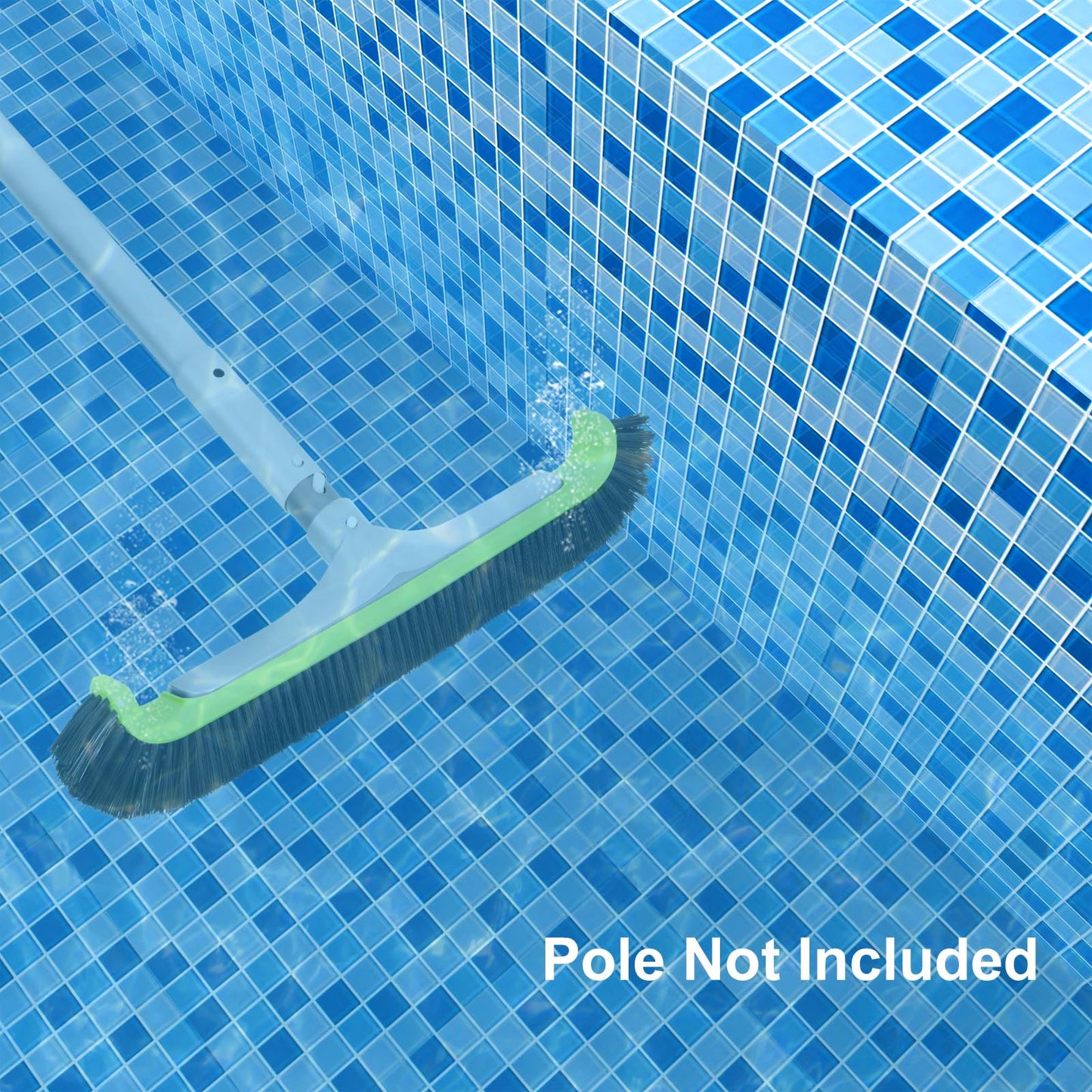 Sepetrel Upgraded Pool Brush Head for Cleaning Pool Walls,Heavy Duty Inground/Above Ground Aluminum Swimming Pool Scrub Brushes with Curved Ends & Premium Strong Bristle