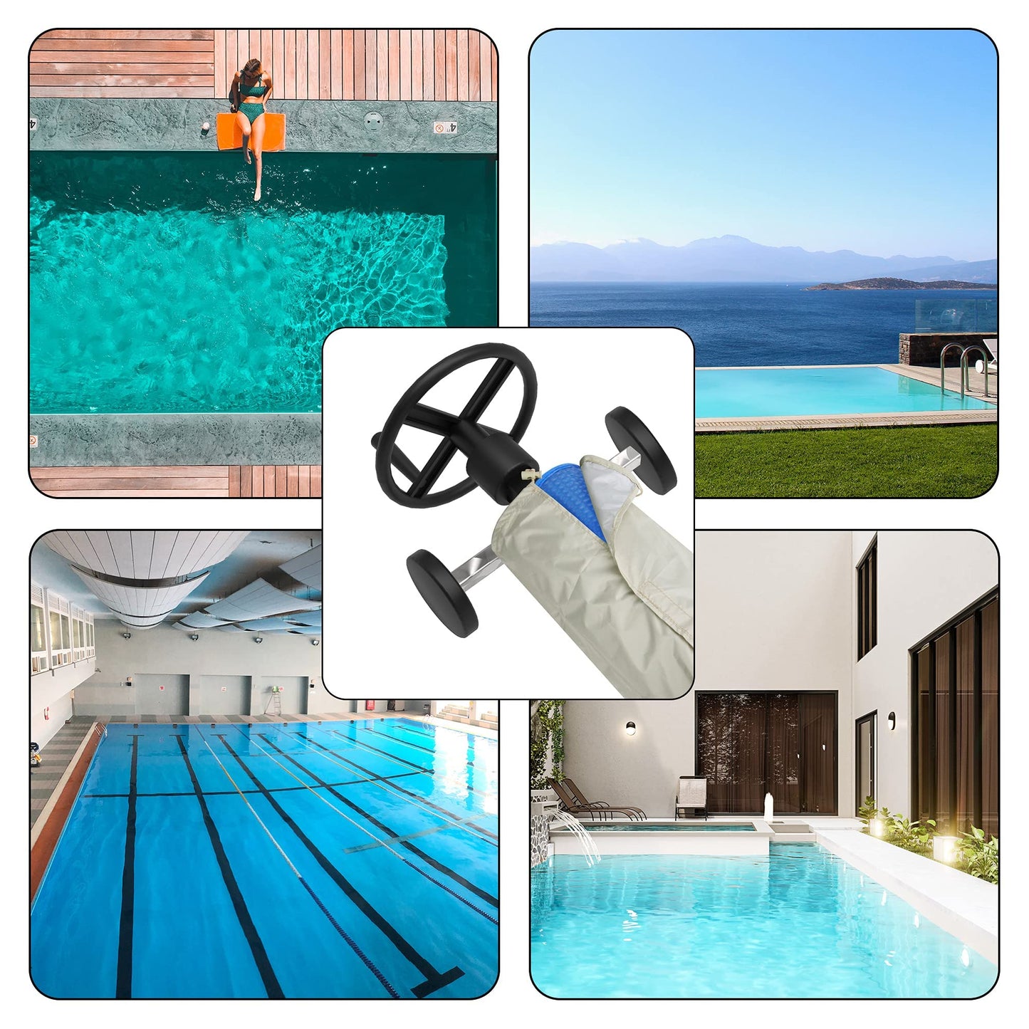 codree Swimming Pool Solar Reel Protective Cover, Waterproof Pool Reel Cover Solar Blanket Cover for Pools up to 20 Feet Wide