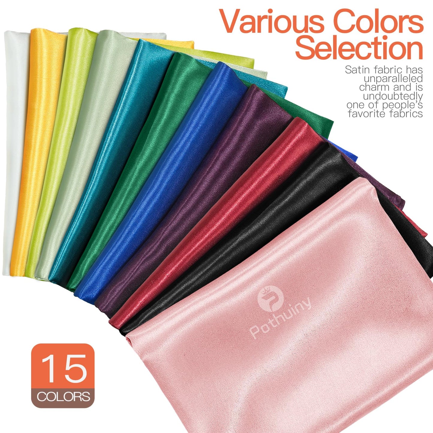 P Pothuiny 5 Yards x 55 Inch Wide Blush Pink Satin Fabric by The Yard, Silky Charmeuse Satin Fabric for Bridal Wedding Dress Decor DIY Apparel Crafts