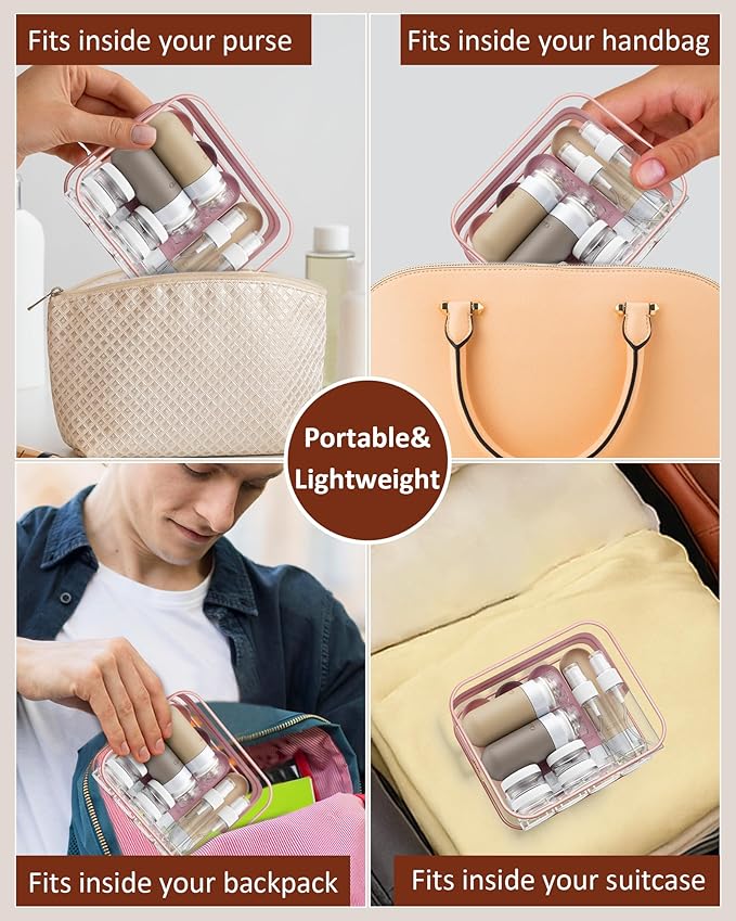 20 Pack Travel Bottles for Toiletries, Original Patented, TSA Approved Travel Size Containers, Leak Proof Silicone Shampoo and Conditioner Bottles Women & Men, Airplane Cruise Essentials, Black