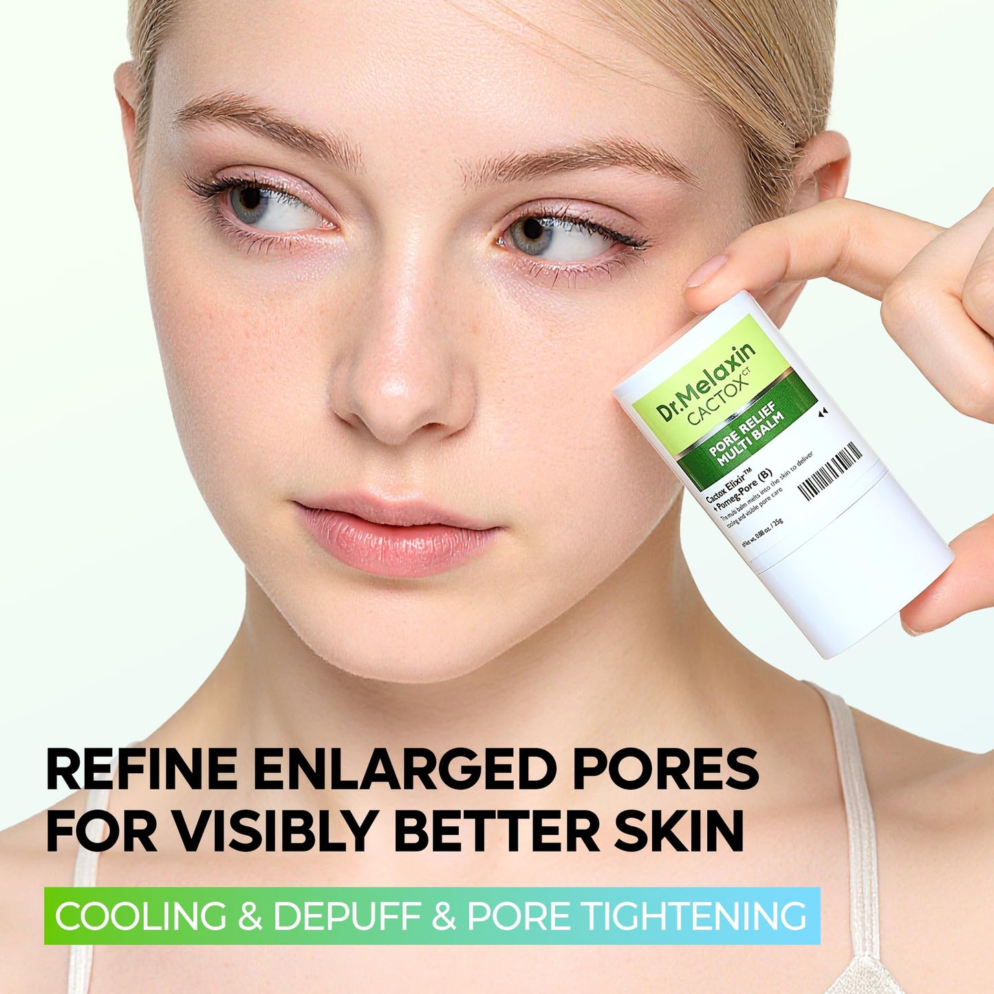 Dr.Melaxin Cactox Pore Relief Multi Balm Stick – Zinc PCA & ADENOSINE Cooling & De-Puffing Face Balm for Enlarged Pores & Puffy Skin, Pore Minimizing with Cactus Extract, Korean Skincare, 0.88 oz