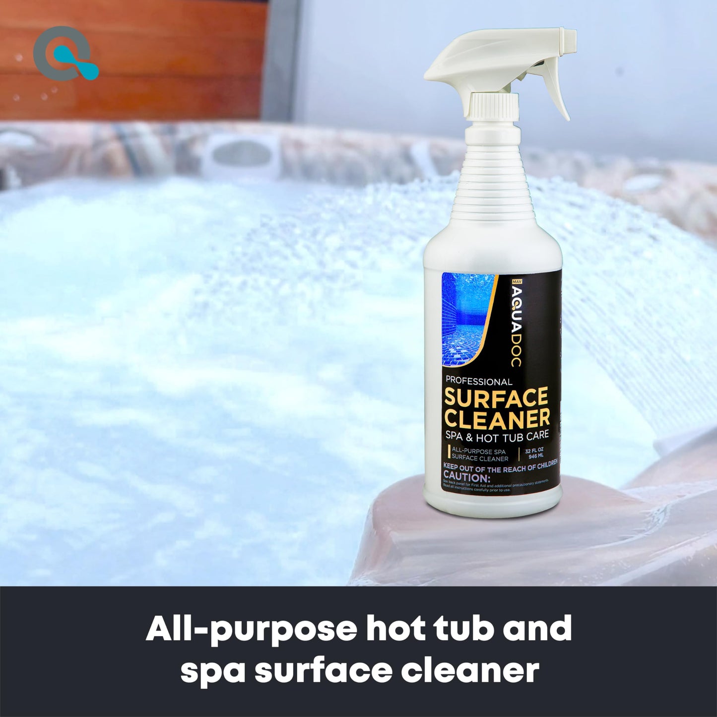 Hot Tub Cleaner Spray 32oz - Spa Surface Cleaner for Hot Tub Chemical Made in the USA - AquaDoc