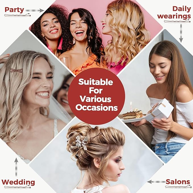 300 Pcs Bobby Pins Brown, EWAGOA Hair Pins for Women Girls and Kids, Invisible curled Hair clips with Storage box, Pain-Free Hairpins(2 Inch Brown)