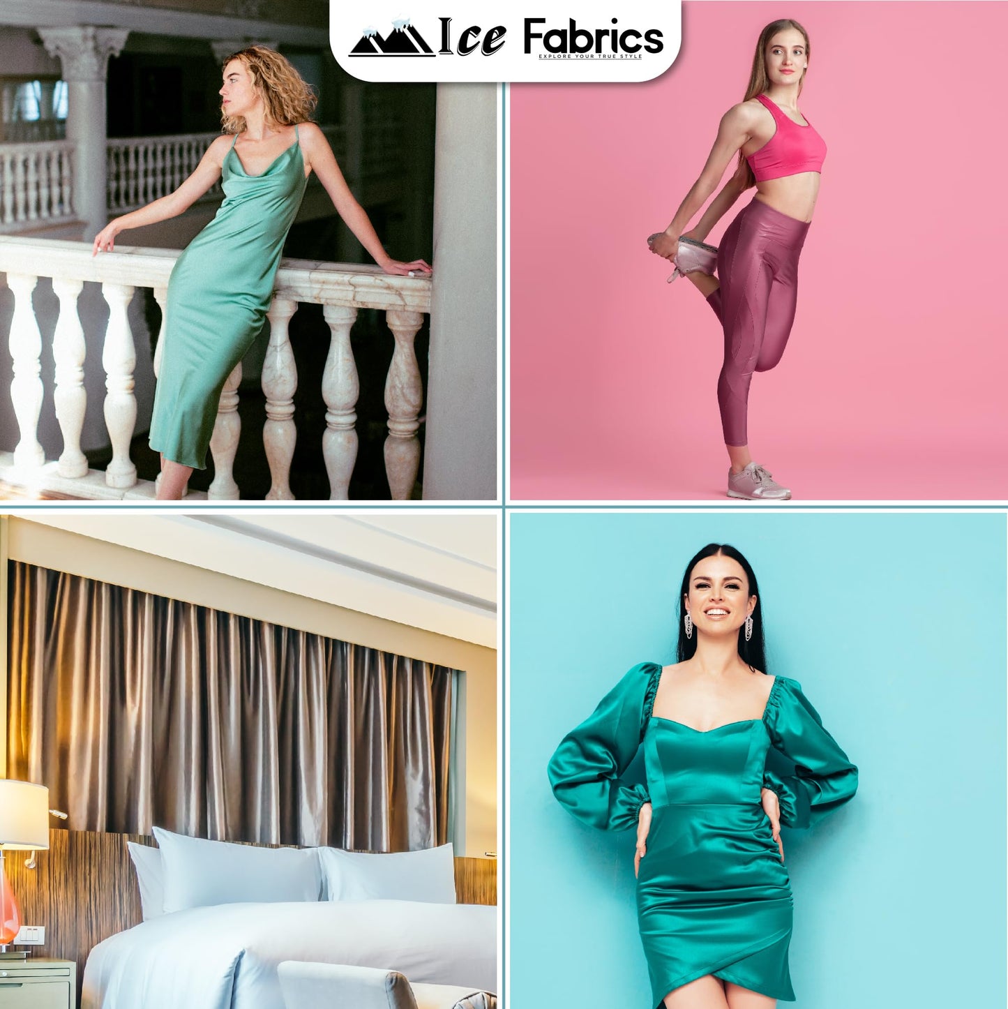 Ice Fabrics 4 Way Stretch Silky Spandex Satin Fabric by The Yard - 60" Wide Shiny Satin Spandex Fabric for Dresses, Active Wear, Yoga Pants, Table Cloth - Thick and Heavy - Yellow - 5 Yards