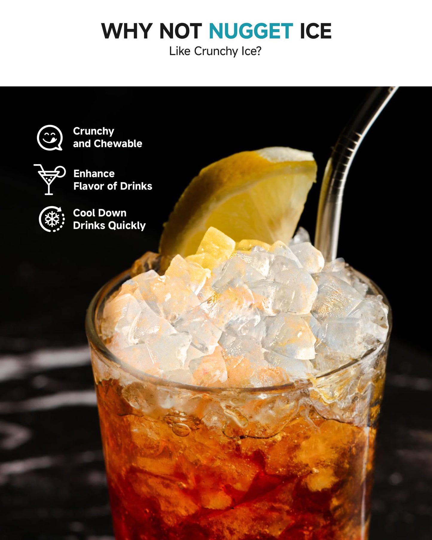 EUHOMY Under Counter Nugget Ice Maker Machine, 70Lbs/Day, Bulit-in Freestanding Ice Maker with Double Ice Baskets, Self-Cleaning & 24H Timer Ice Machine, for Home Use(Silver)