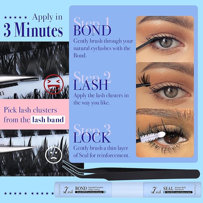 CORUSCATE Spiky Lash Clusters Kit 120D Volume Cluster Eyelash Extensions Mink Strip Lashes Spikes Mega Style Lash Extension Kit 14-22mm Eyelash Clusters Long Individual Lashes with Lash Cluster Glue