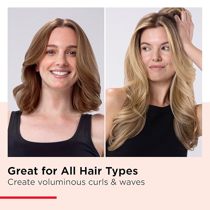 REVLON Silicone Bristle Heated Hair Styling Brush | Fast, Long Lasting Volume for Easy Styling | 1" Barrel for Full Body and Smooth Styles (Black/Pink)