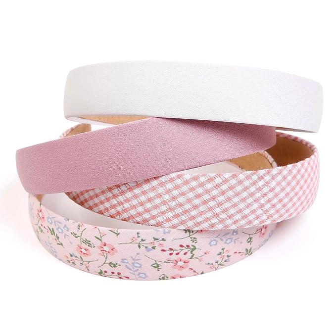 Huachi Headbands for Women Non Slip Trendy Headbands for Women’s Hair 1 inch Wide Cute Headband for Girls, Fall Head Bands Elastic Hair Bands for Womens Fashion Accessories for Women 4PCS