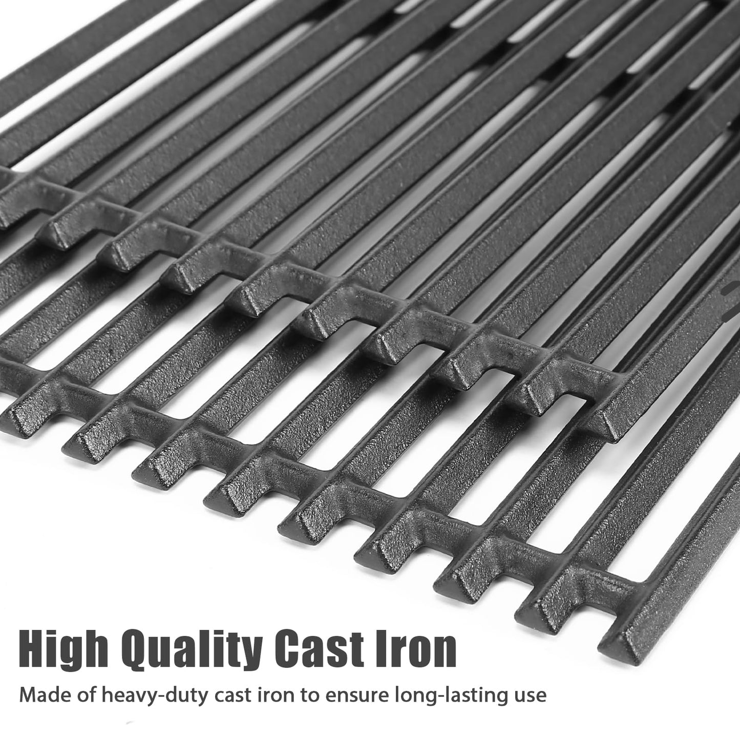 Uniflasy Grill Replacement Parts Kit for Nexgrill 720-0864M, 720-0864 & Evolution 2 Burner Gas Grill – Cast Iron Cooking Grates 17" x 8 3/4", Stainless Steel Burners, Heat Plates & Igniters