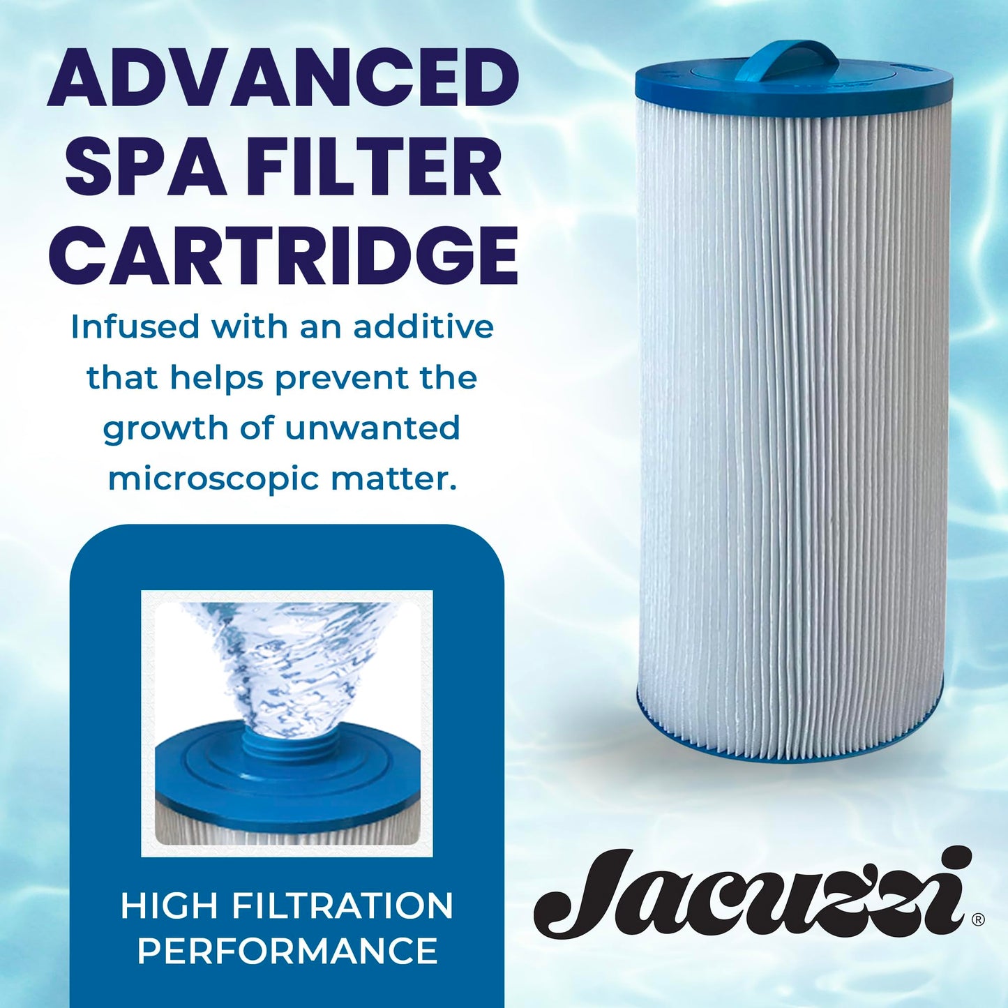 Jacuzzi ProClear 6000-383AJ Hot Tub Replacement Filter Cartridge Fits J-300, J-400, J-500, J-LX (2002+) - Hydro Filter with Twist-Off Cap, OEM Accessories & Replacement Parts, 60 Sq Ft, 1 Pack