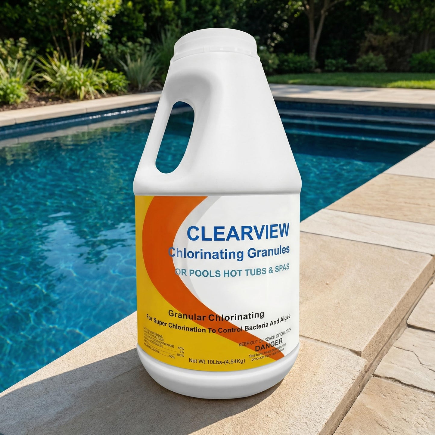 ClearView Calcium-Free Chlorine Granules 10 Lbs, 99% Dichlor Pool Shock Fast-Dissolving Stabilized Sanitizer for Swimming Pools, Spas & Hot Tubs