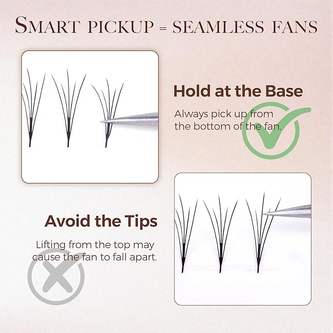 LASHVIEW Premade Volume Eyelash Extensions Mixed Tray Premade Lash Fans Pointed Handmade Thin Base (PFE02)