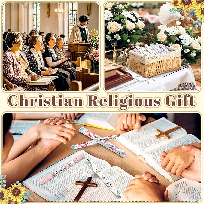 10 Pack Christian Crystal Glass Nail File for Natural Nails Christian Gifts for Women Bulk Bible Verse Scripture Glass File with Case Double Sided Floral Scripture Emery Board Religious Gift