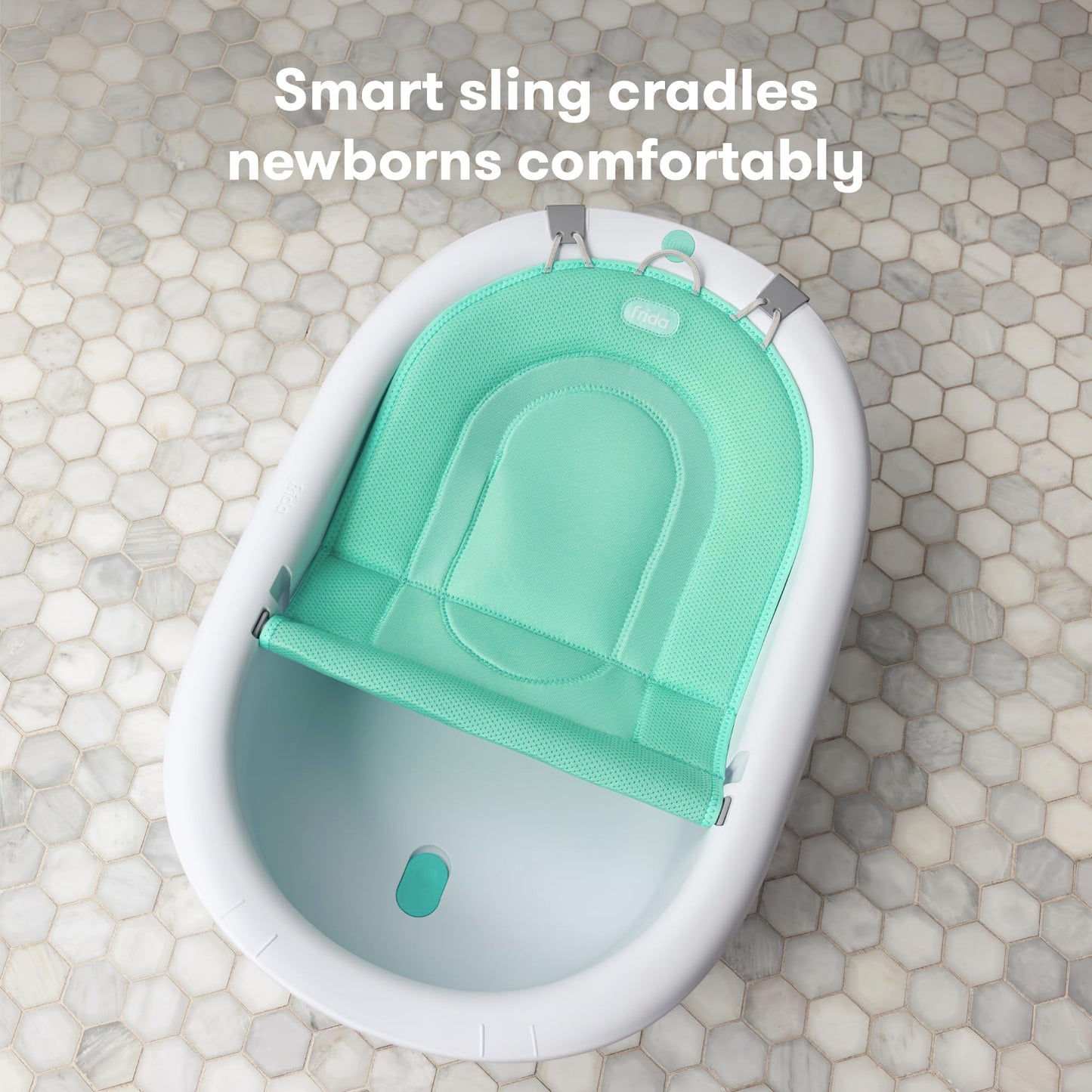 Frida Baby 4-in-1 Grow-with-Me Baby Bathtub, Baby Tub for Newborns to Toddler with Removable Bath Seat & Backrest for Bath Support in Tub