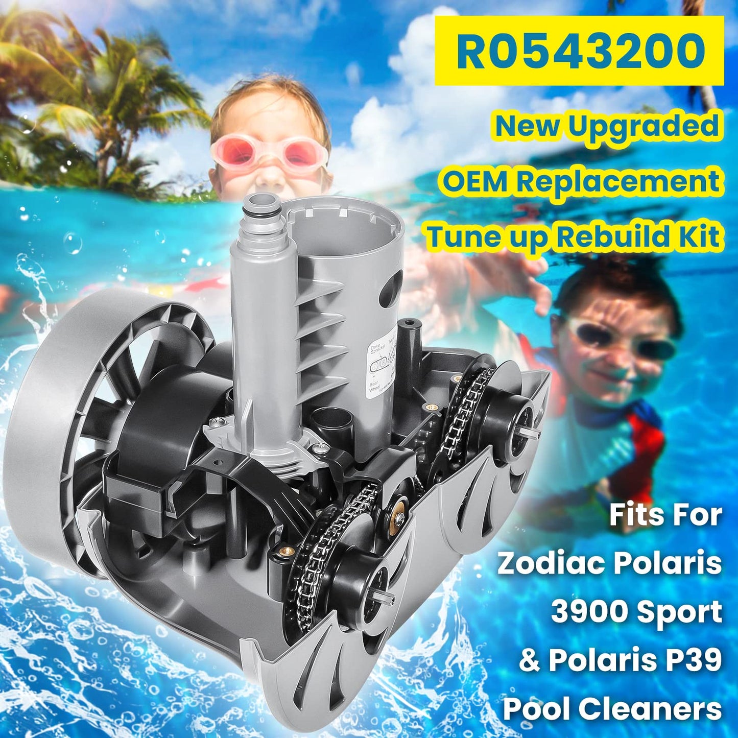 Replacement for Zodiac Polaris R0543200 3900 Sport Robotic Swimming Pool Cleaner Rebuild Kit Tune-Up Kit Accessory Also for P39 Sport Pressure Inground Pool Cleaner Upgraded Silver