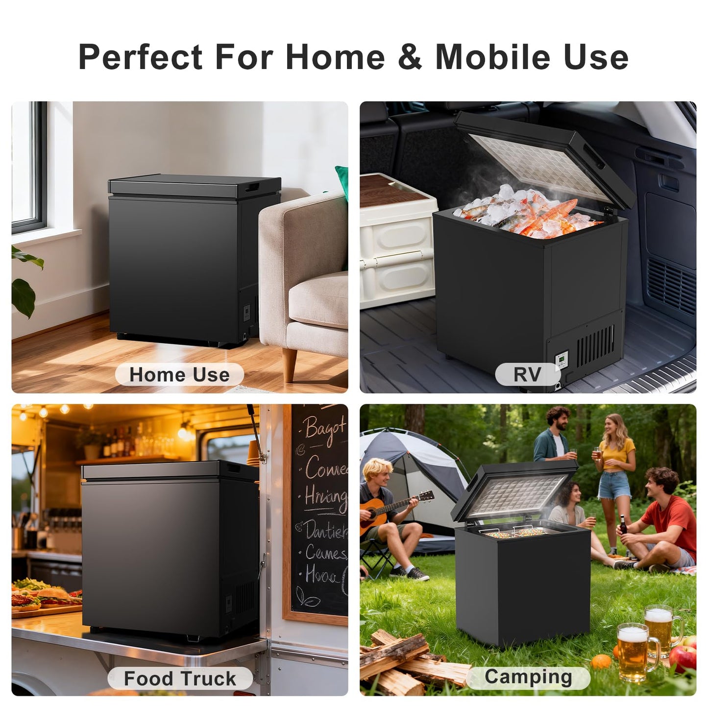 Northair Chest Freezer Low temperature quick freeze 14℉ to -40℉ Compact Freezer - 2 Removable Baskets (Black, 1.8 Cubic Feet)