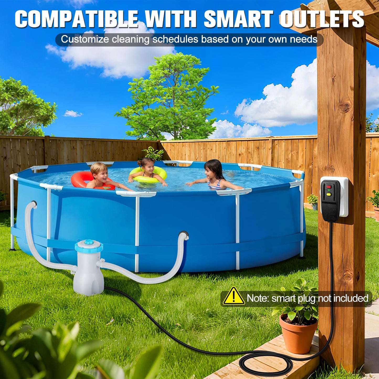 LuxBlue 800 GPH Above Ground Pool Filter Pump, Energy-Saving Pool Cartridge Filter Pump | Dual Action: Accelerate Water Flow & Capture Debris Quickly - Improve Water Clarity | Easy to Setup & Maintain