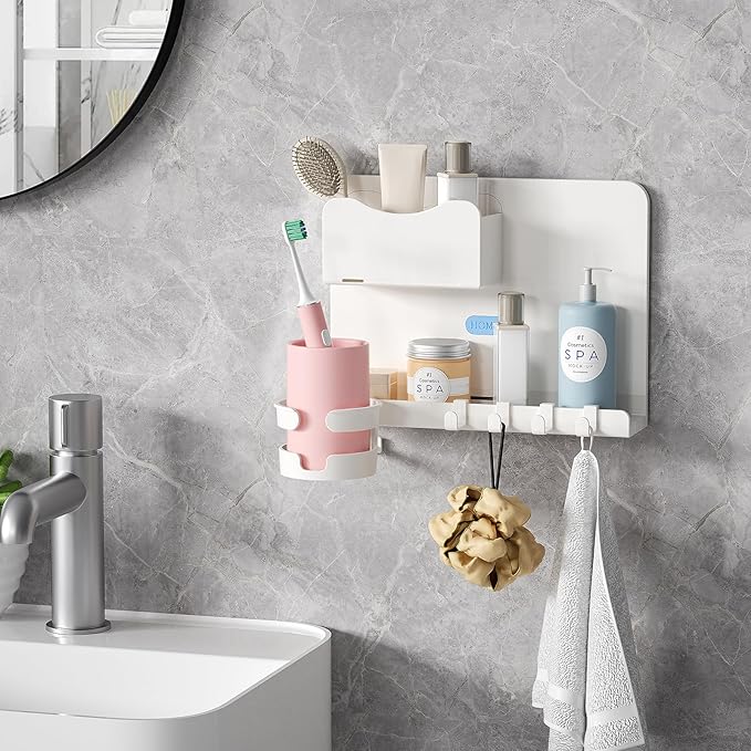 Floating Shelves for Bedside Shelf, Stick On Accessories Organizer, Wall Mount Self, Cute Room Decor Aesthetic, Girls Room Decor, Cool Stuff for Bedroom Storage and Organization