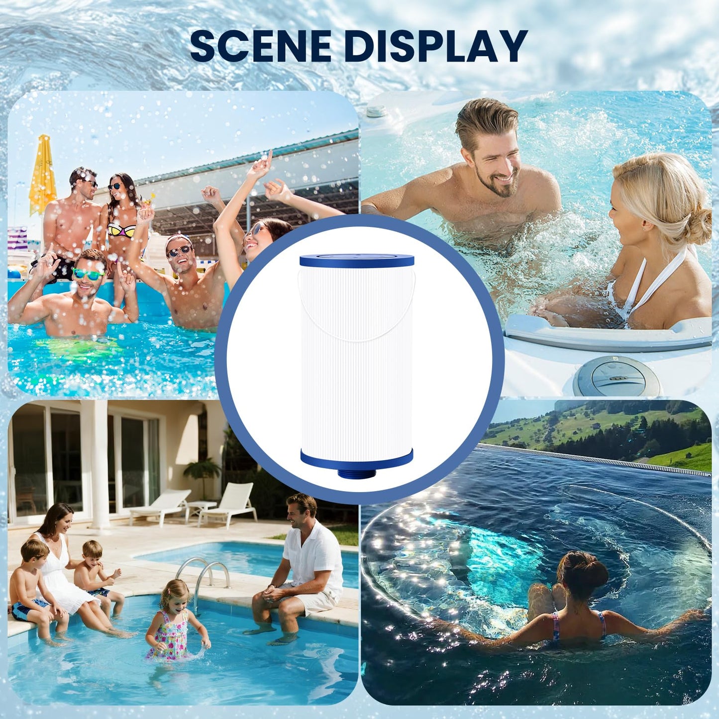 303279 Hot Tub Filter Replaces Filbur FC-2402, 5CH-37, PFF42TC-P4, 78460 and Lifesmart, AquaTerra, Fantasy, Freeflow, Simplicity, Bermuda, Aspire, Azure, Spa Filter 2 Pack