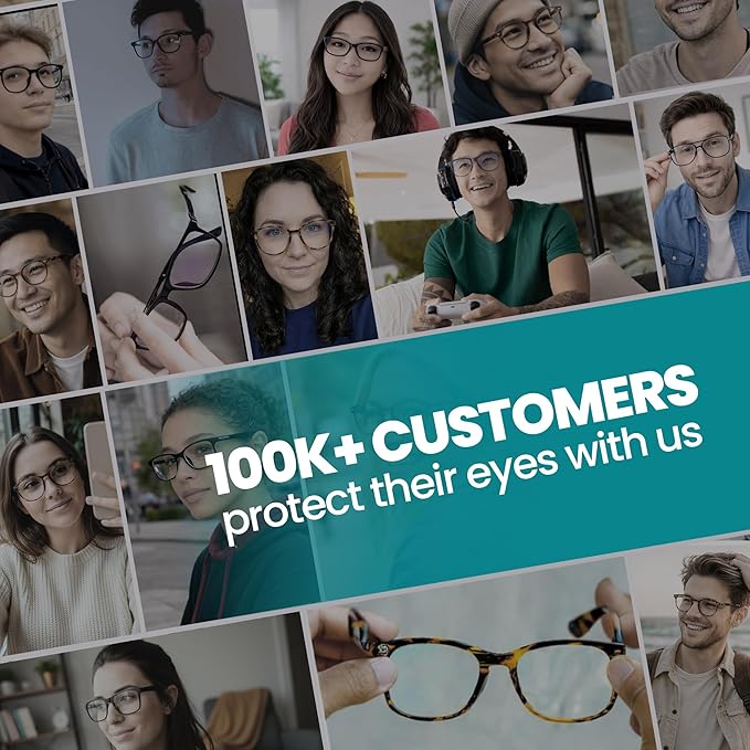 Prospek Blue Light Glasses Reading for Men and Women, For Computer Use, Blue Light Protection, Clear Lens 0 to +3.0 Diopters