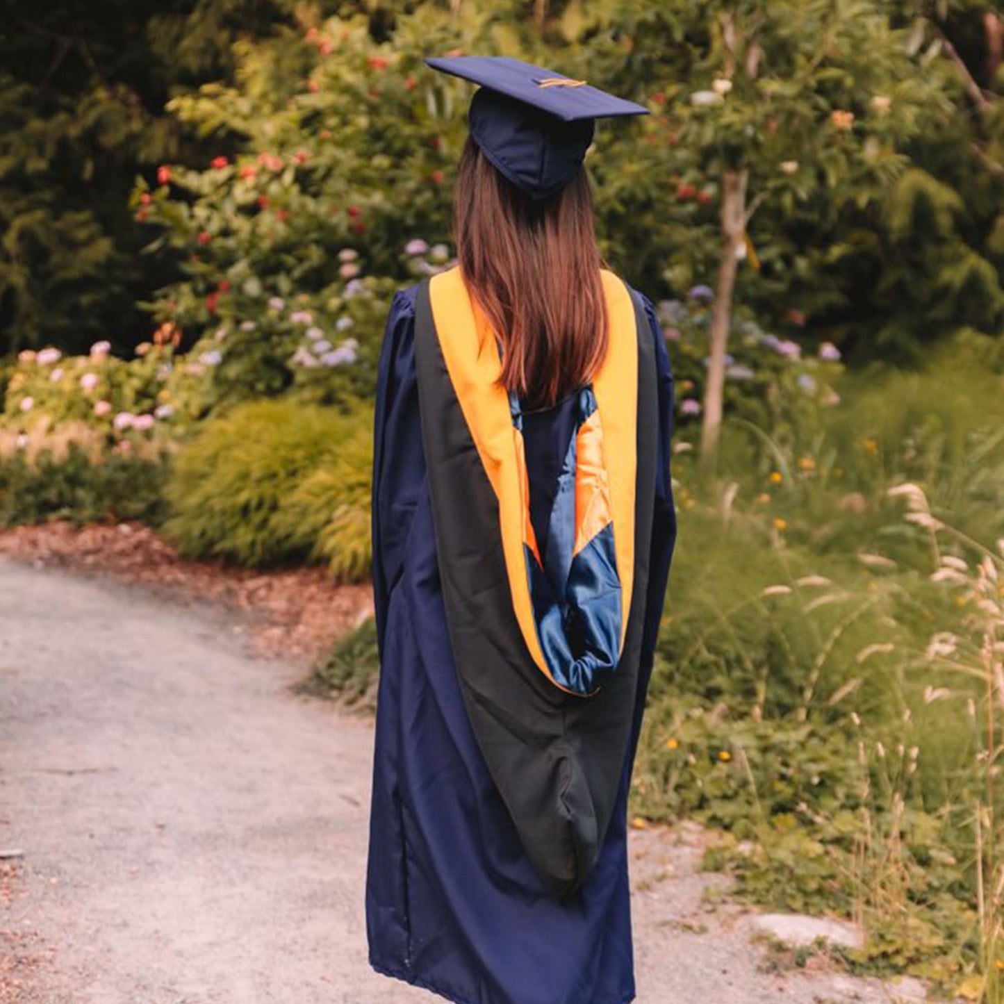 GraduationMall Unisex Deluxe Bachelor Graduation Hood - white/royalblue/white