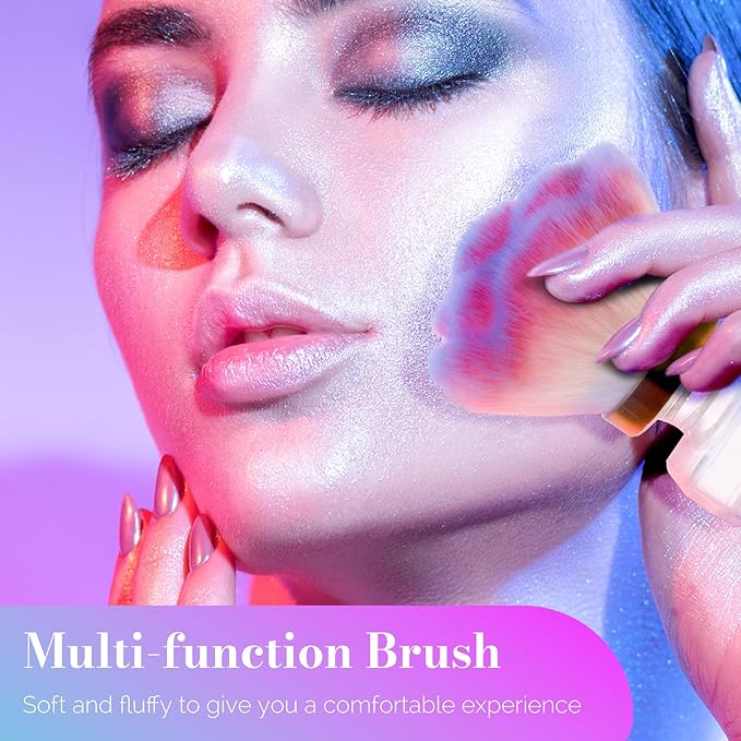 MelodySusie Nail Art Dusting Brush,Dust Collector Brush, Blush Brush, Boose Powder Brush,Makeup Brushes Acrylic Nail Tools, Pink-purple