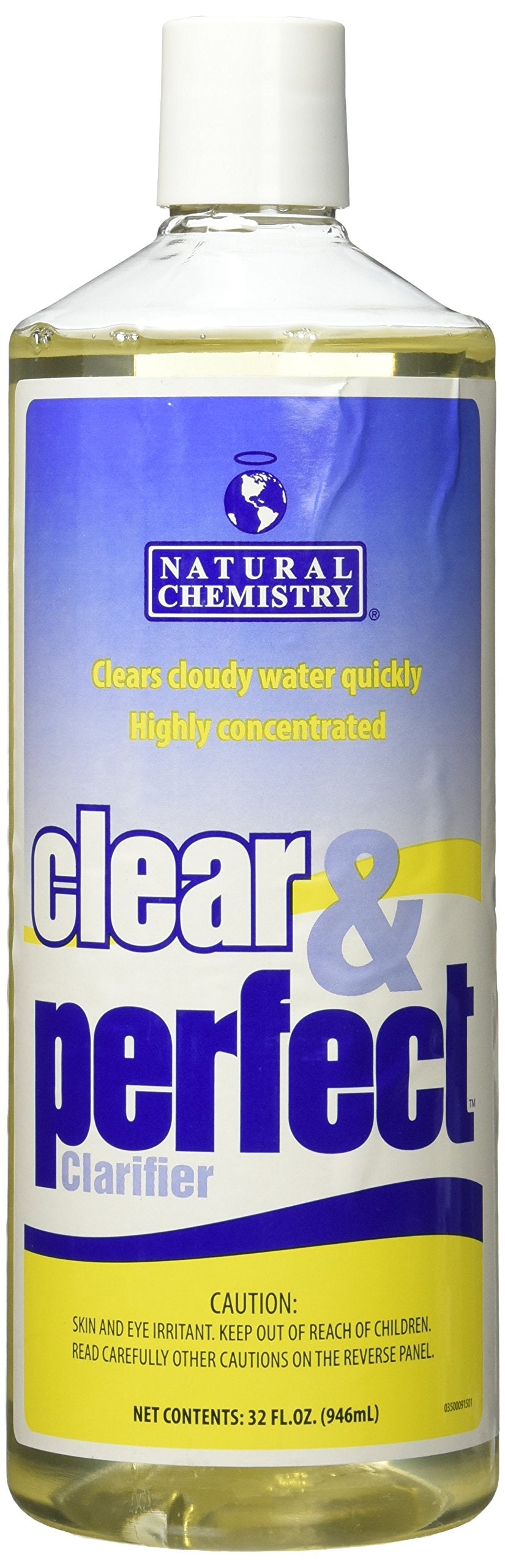 Natural Chemistry Clear and Perfect Pool Water Clarifier, 1 Quart, Highly Concentrated Formula, Not pH Sensitive and Does't Affect Pool Water pH, Clears Cloudy Water Quickly,