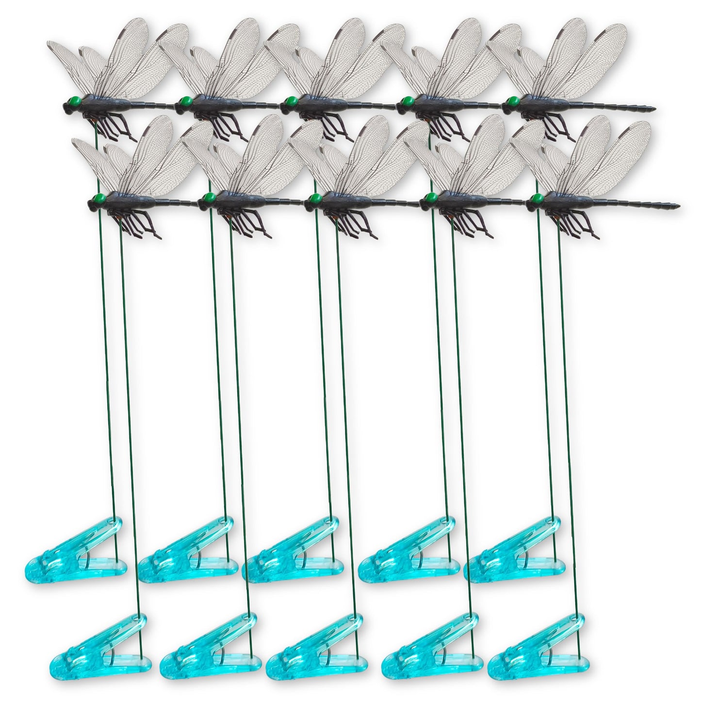 Lidengle Dragonfly Clips Black Dragon Fly Hat Clip Artificial Realistic 3D Dragonflies Garden Stakes Decor for Indoor Outdoor (10 Pcs)
