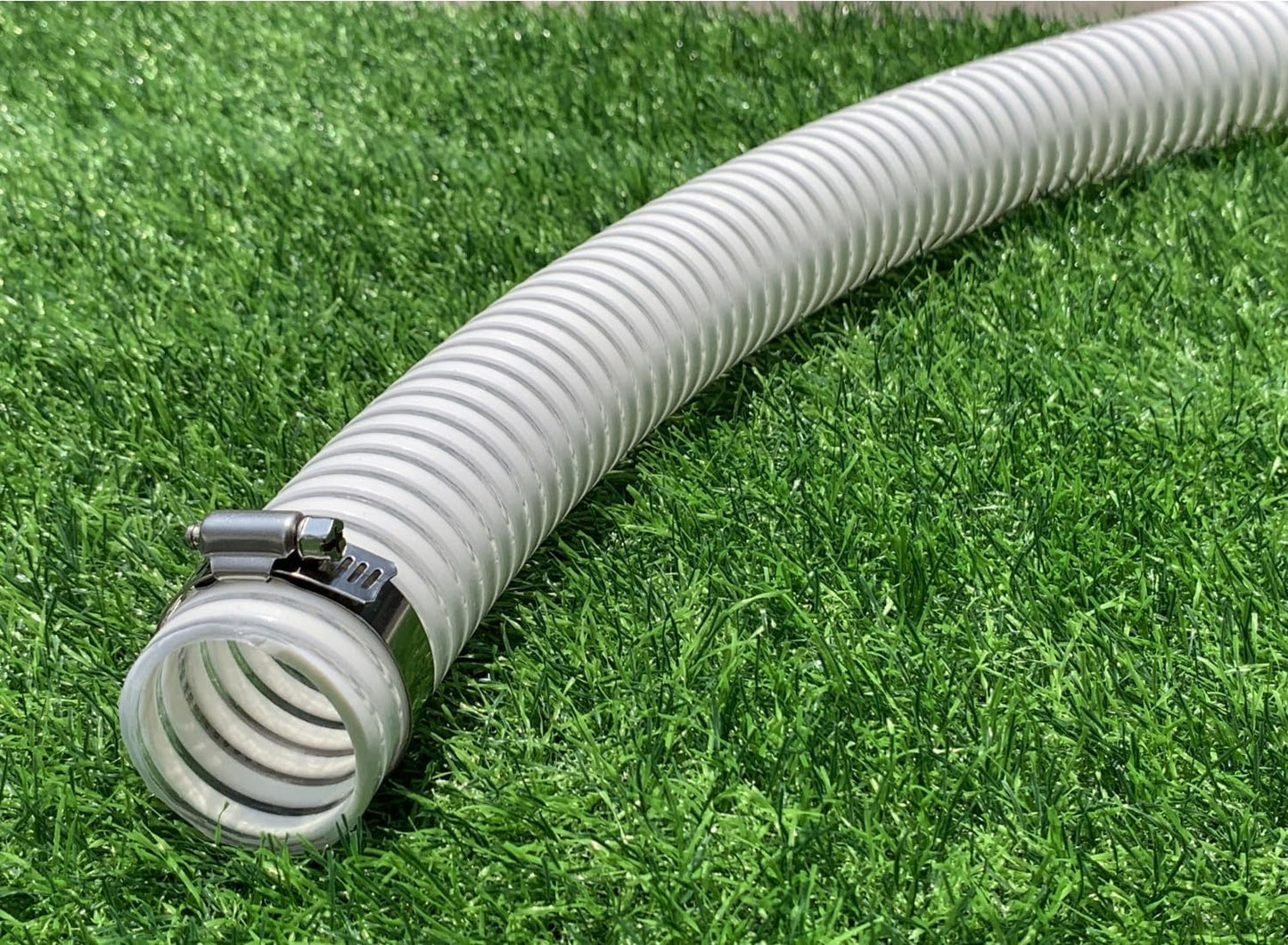 1 1/2 "-12 Ft Pool Filter Pump Connection Hose Premium Kink Free PVC Swimming Replacement Tube for Above Ground Pools, Includes 2 Hose Clamps and Can Be Cut as Needed